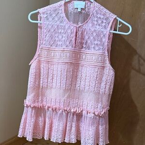 Foxie Dox Pink Lace Sleeveless Blouse - size small